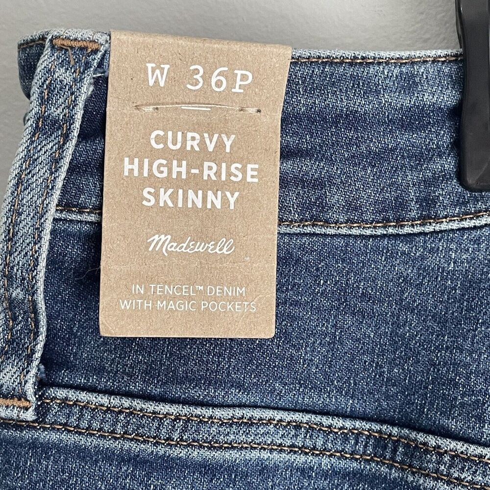 NEW Madewell Size 36P Curvy High Rise Skinny Jeans Size 42x26 Women's Blue